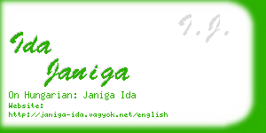 ida janiga business card